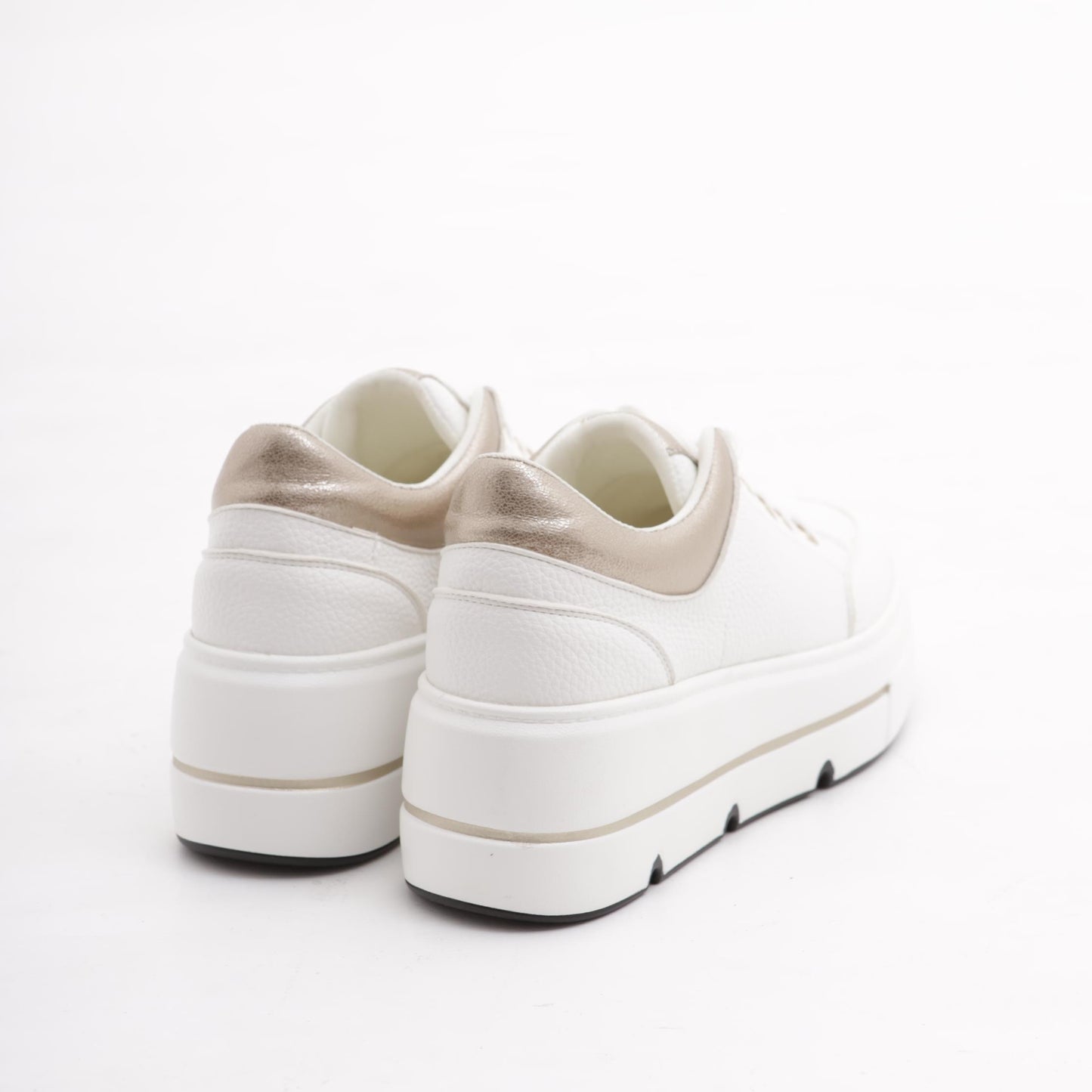 SNEAKERS FLATFORM BIANCO/PLATINO 