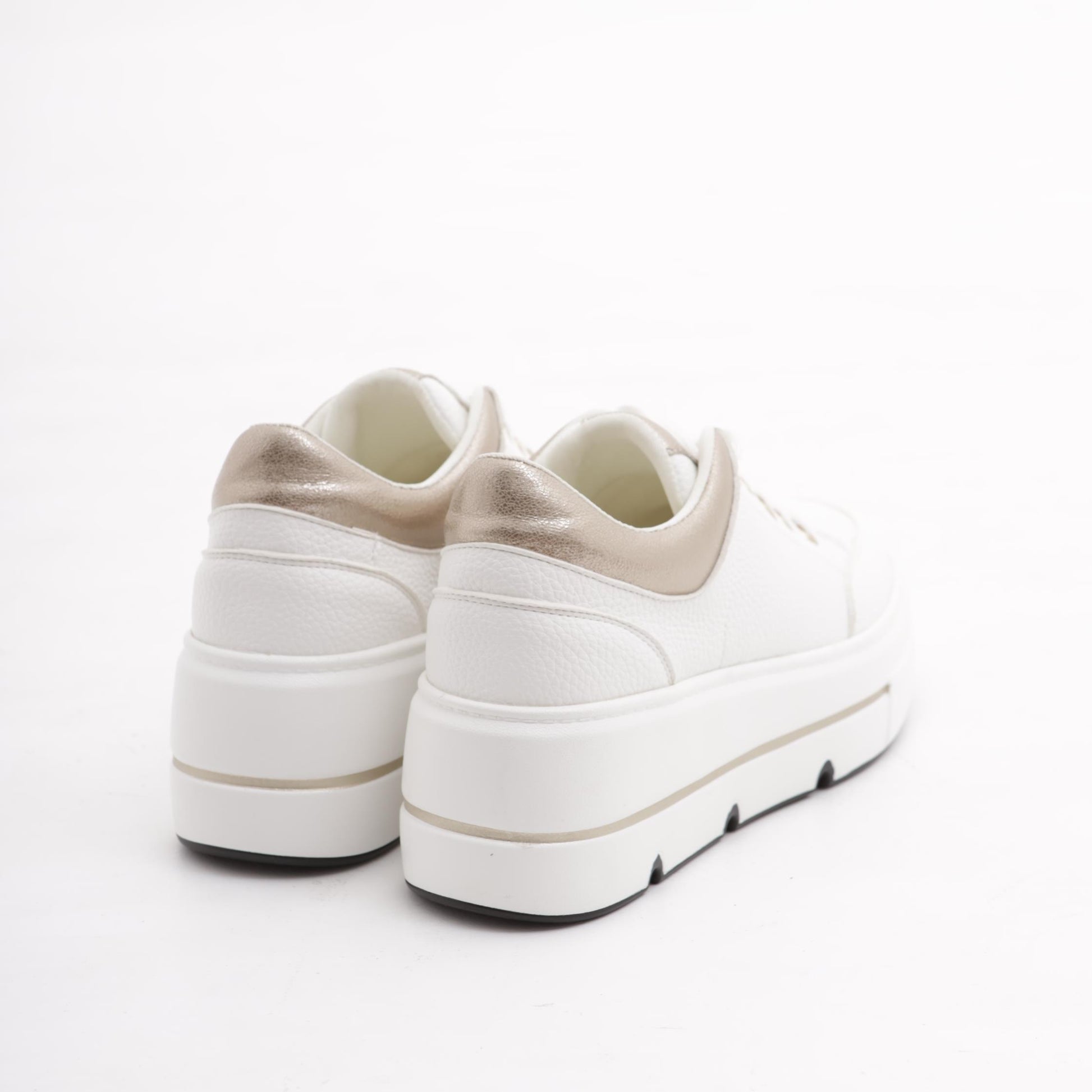 SNEAKERS FLATFORM BIANCO/PLATINO 