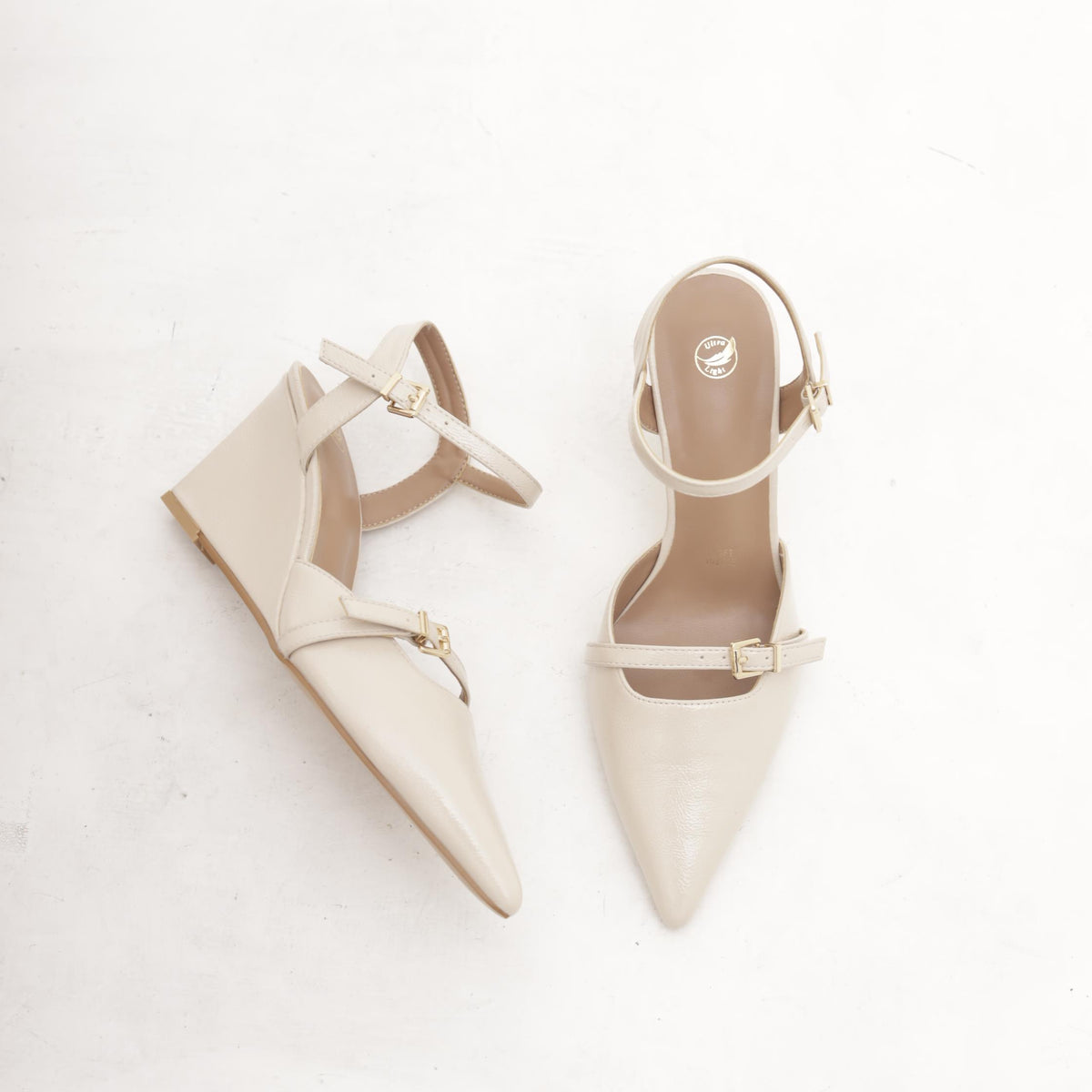 SANDALO ZEPPA CINTURINO BEIGE 