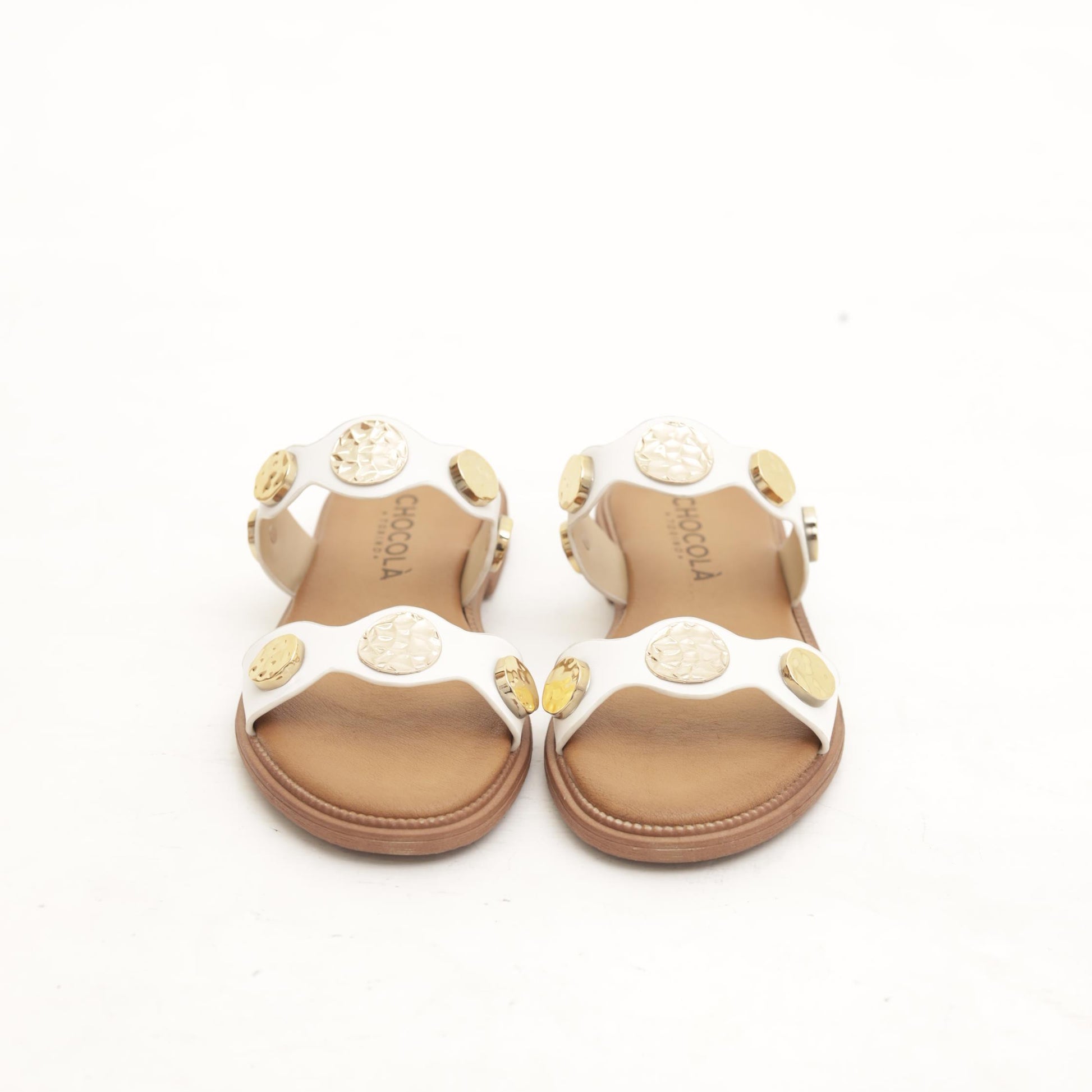 SANDALO FLAT MONETE BIANCO 