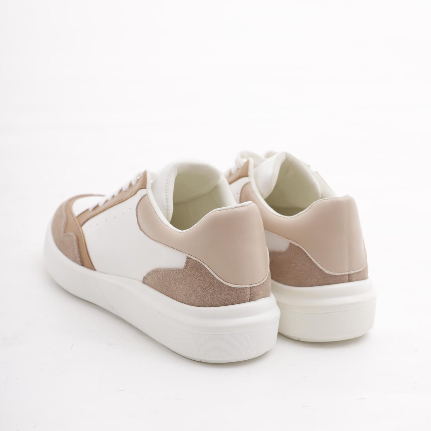 SNEAKERS WAVE BIANCO/CUOIO<BR/> 