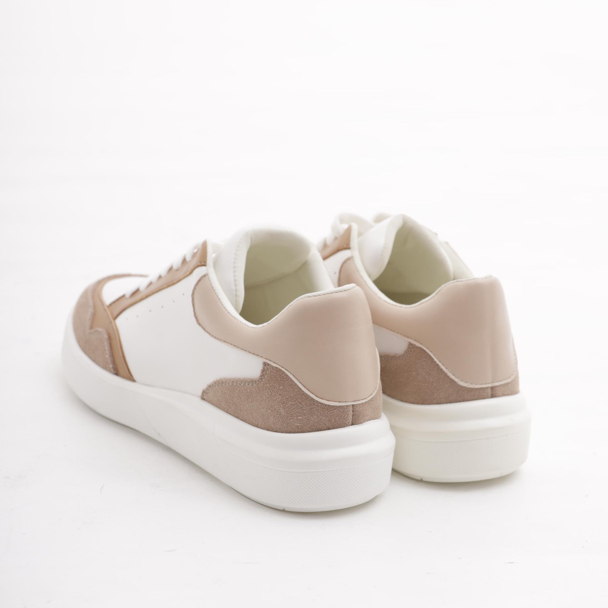 SNEAKERS WAVE BIANCO/CUOIO<BR/> 