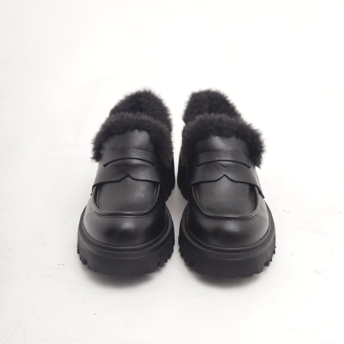 MOCASSINO SUOLA ALTA FUR NERO 