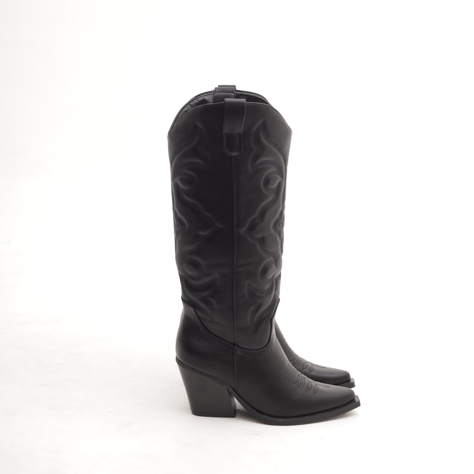 STIVALE TEXANO RICAMO GAMBALE NERO 
