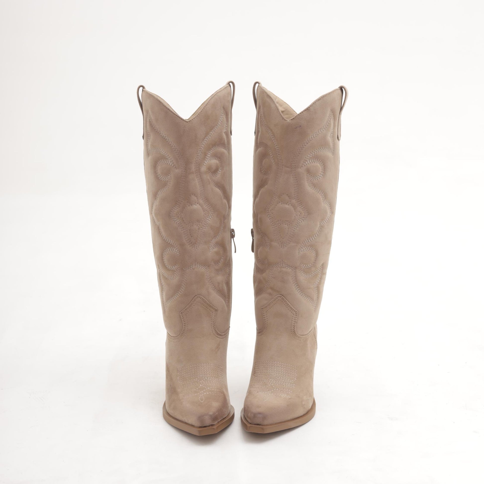 STIVALE TEXANO RICAMO GAMBALE TAUPE 