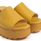 CIABATTA FASCIA VERA PELLE GIALLO<BR/> 