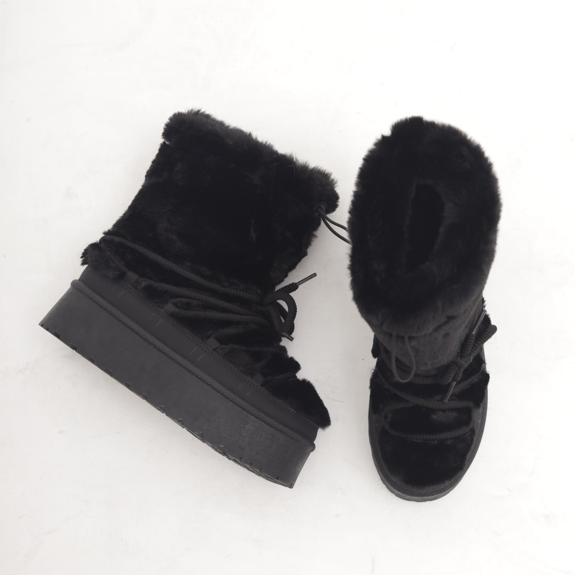 STIVALETTO MAMMUT LACCI FUR NERO 