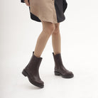 STIVALETTO CHELSEA BROGUE TESTA DI MORO 