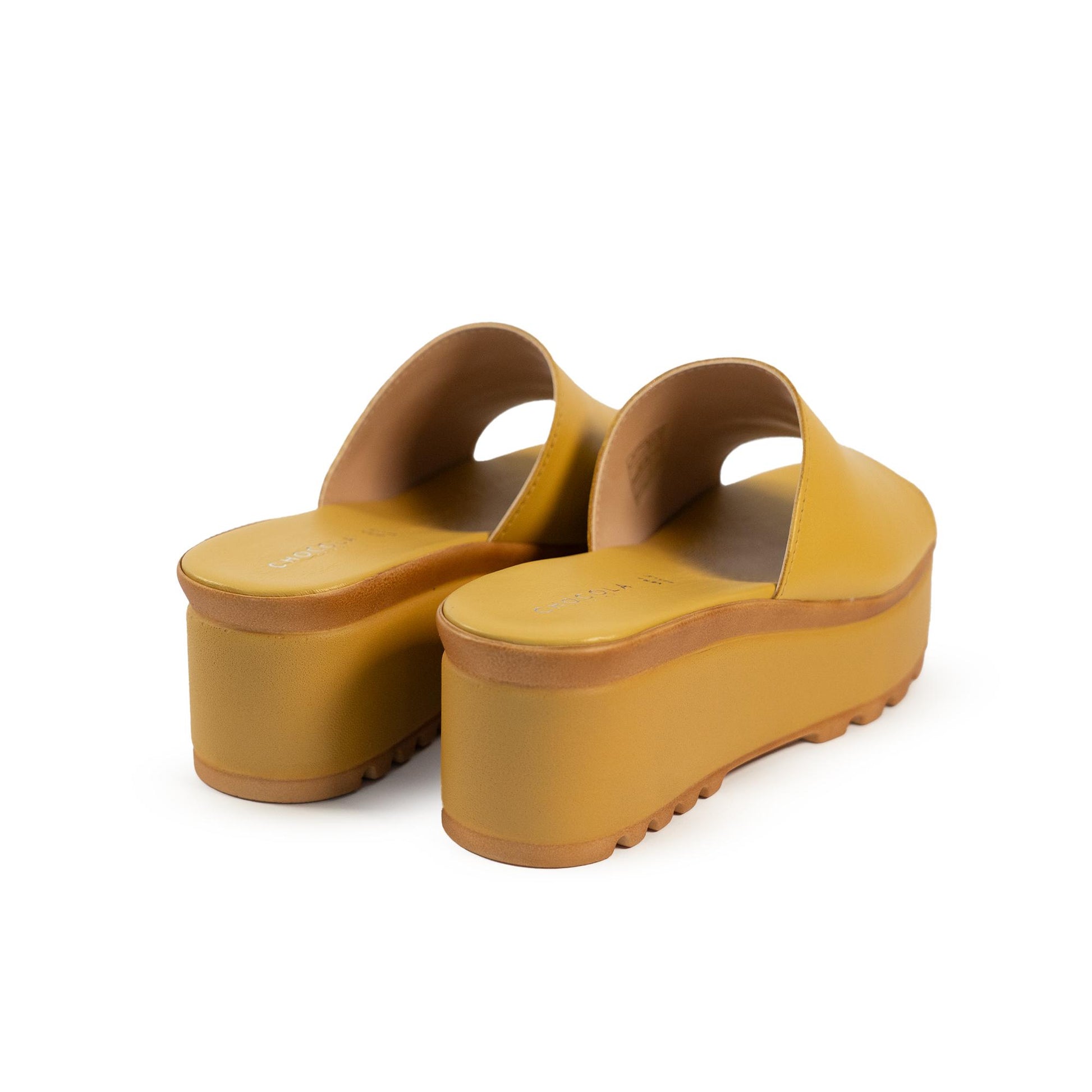 CIABATTA FASCIA VERA PELLE GIALLO<BR/> 