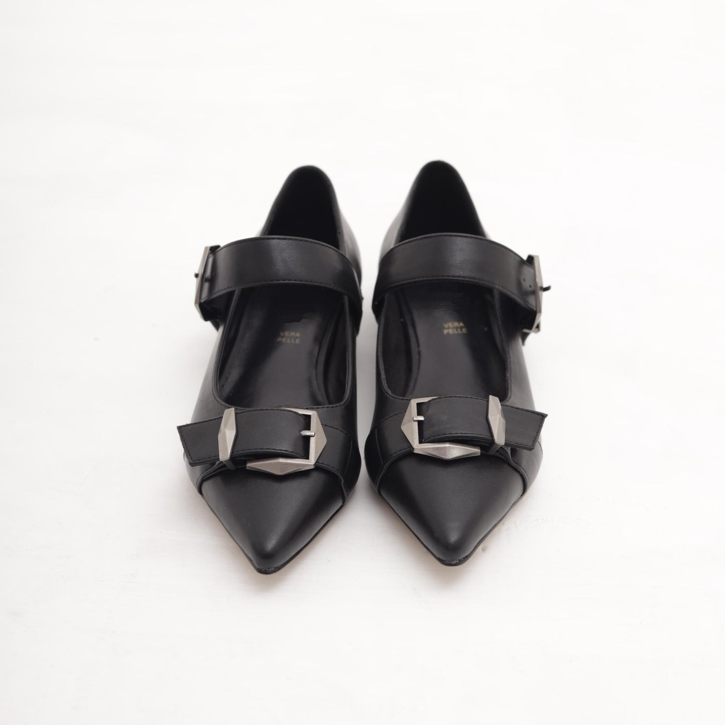 DECOLLETE FLAT FIBBIE NERO 