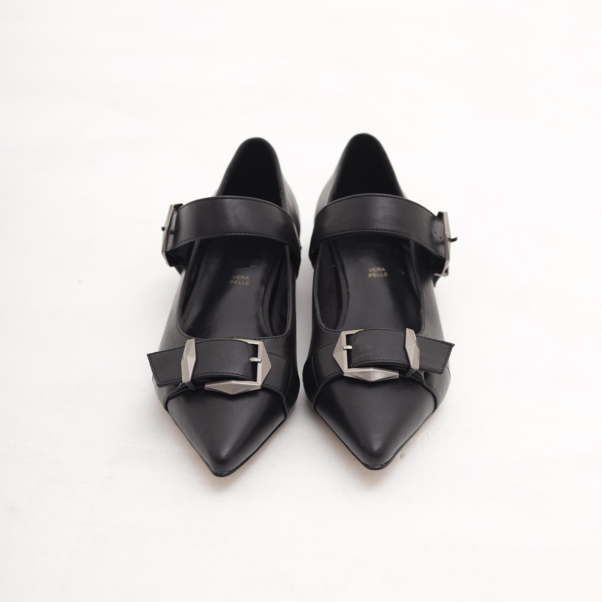 DECOLLETE FLAT FIBBIE NERO 