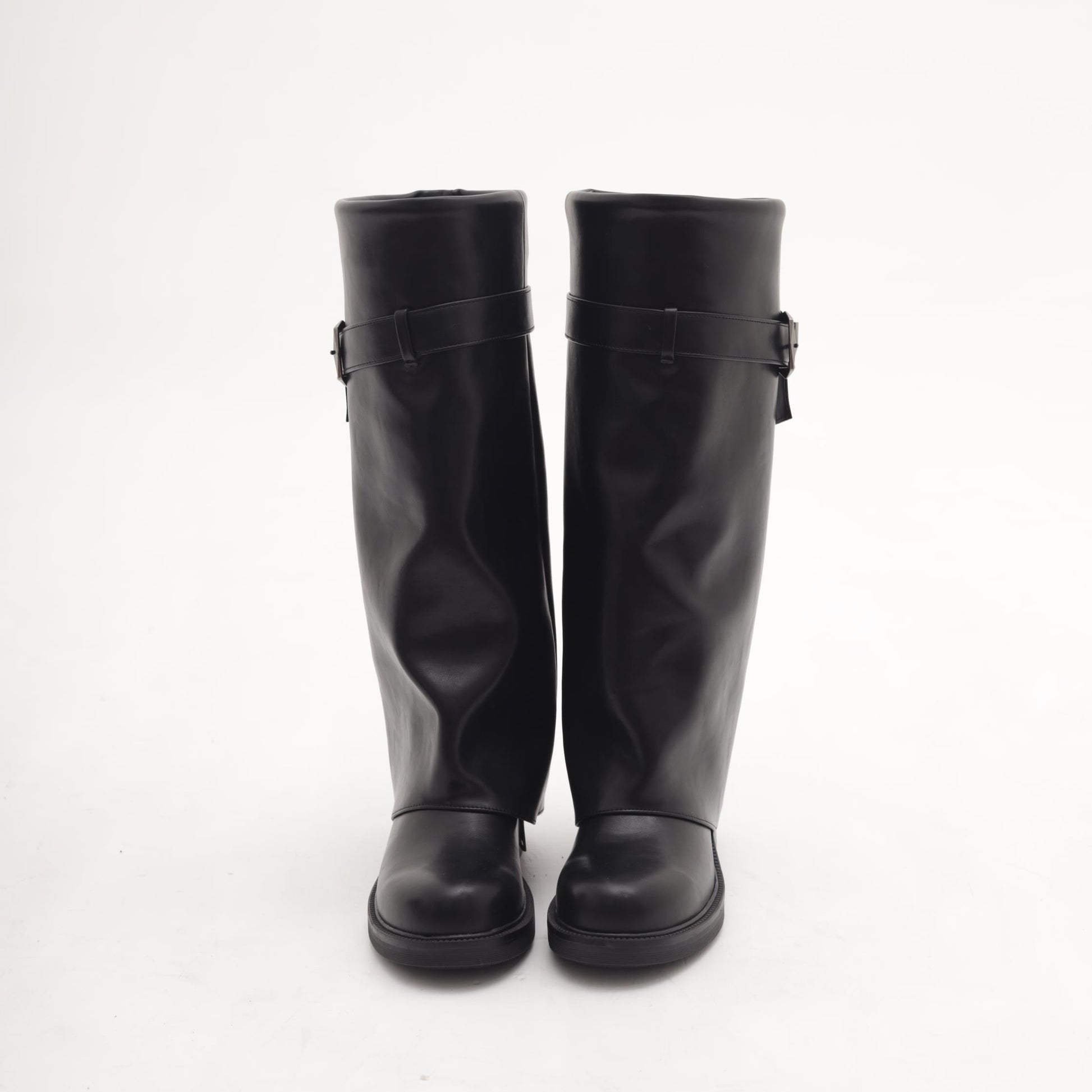STIVALE BIKER ALTO RISVOLTATO NERO 