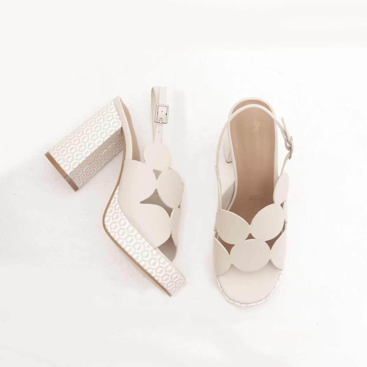 SANDALO CERCHI PLATEAU BEIGE 