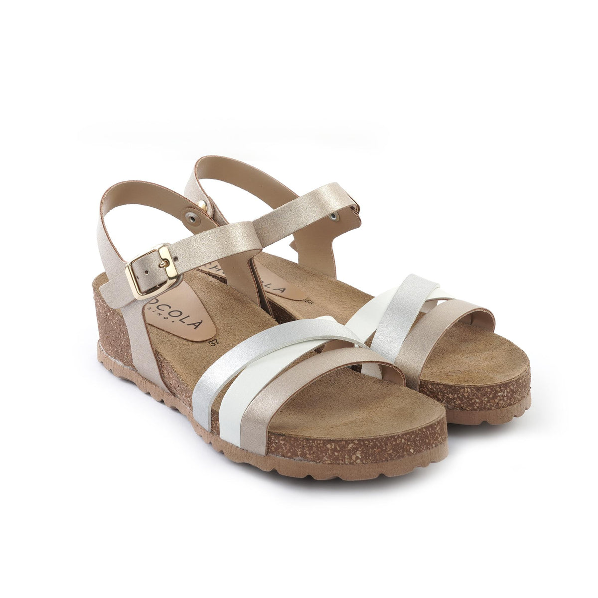 SANDALO BIO ZEPPA FASCE INCROCIATE BIANCO<BR/><BR/> 