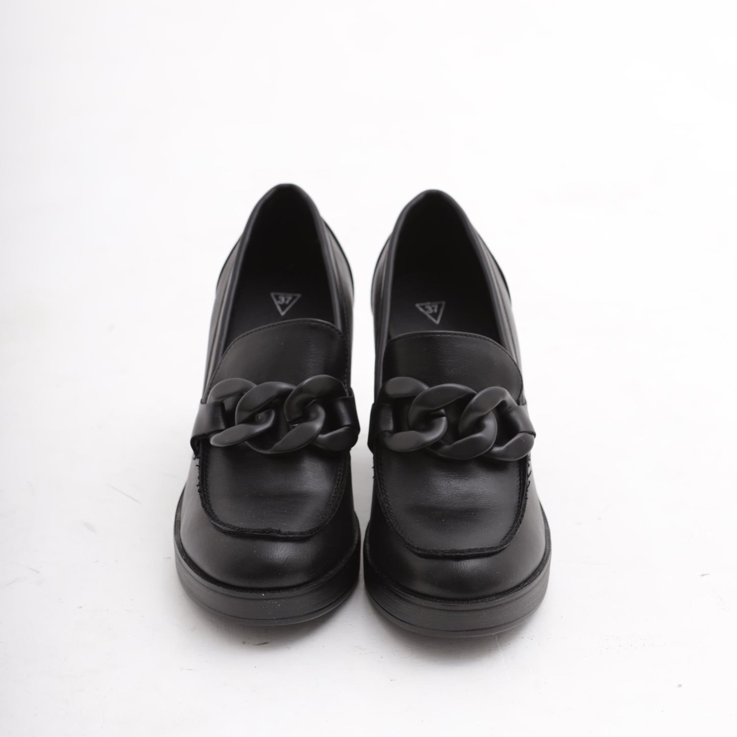 MOCASSINO TACCO CATENA NERO 