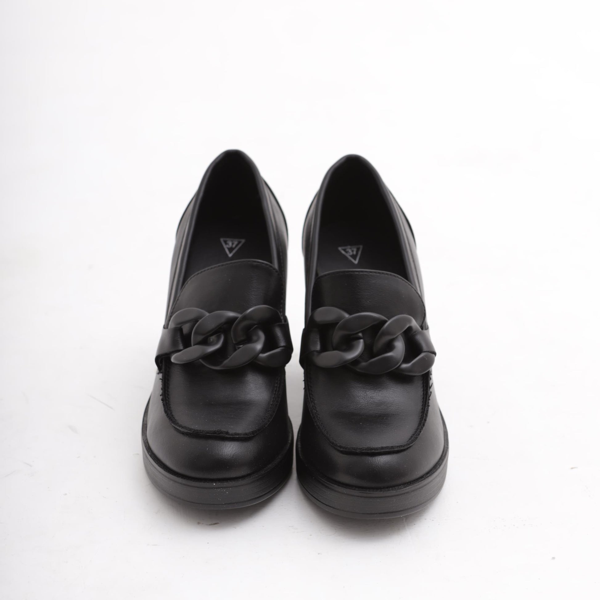 MOCASSINO TACCO CATENA NERO 