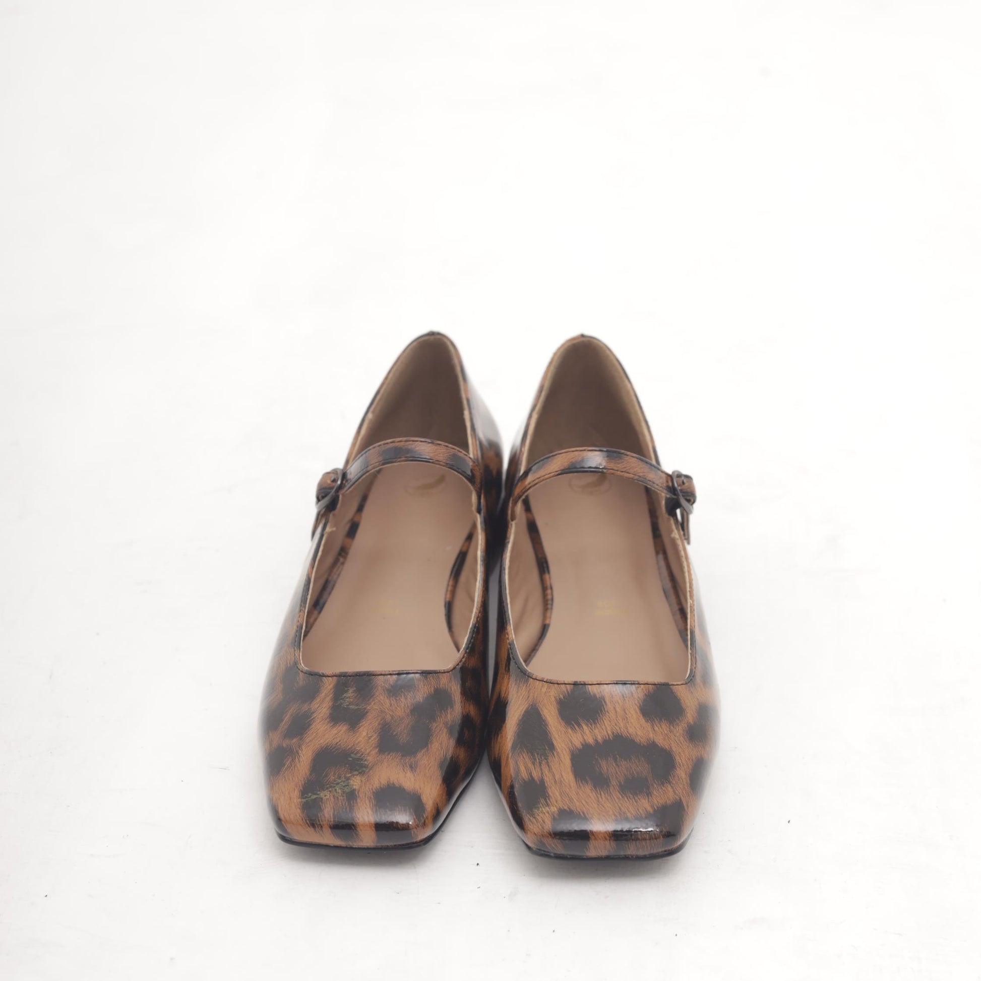 MARY JANE FLAT QUADRATA LEOPARDO MP2734-2VELE CHOCOLA