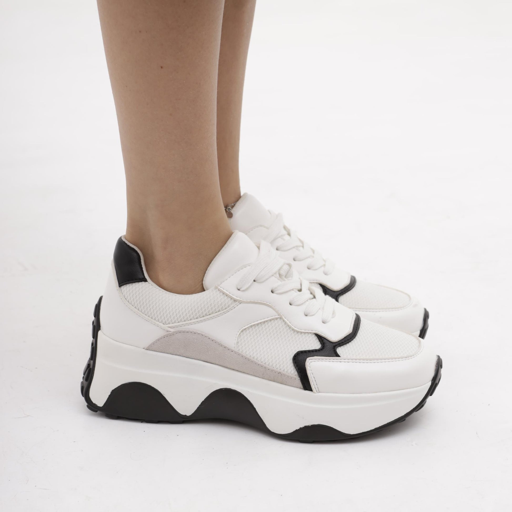 SNEAKERS OVERSIZE BIANCO/NERO<BR/> 