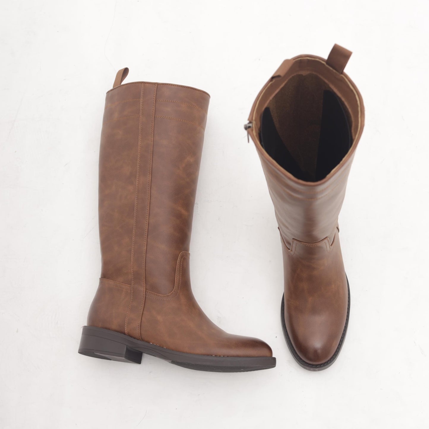 STIVALE ALTO BACCHETTE E ZIP CUOIO MP2753-1PUCU CHOCOLA