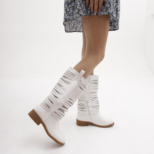 STIVALI STRIPES BIANCO<BR/> 