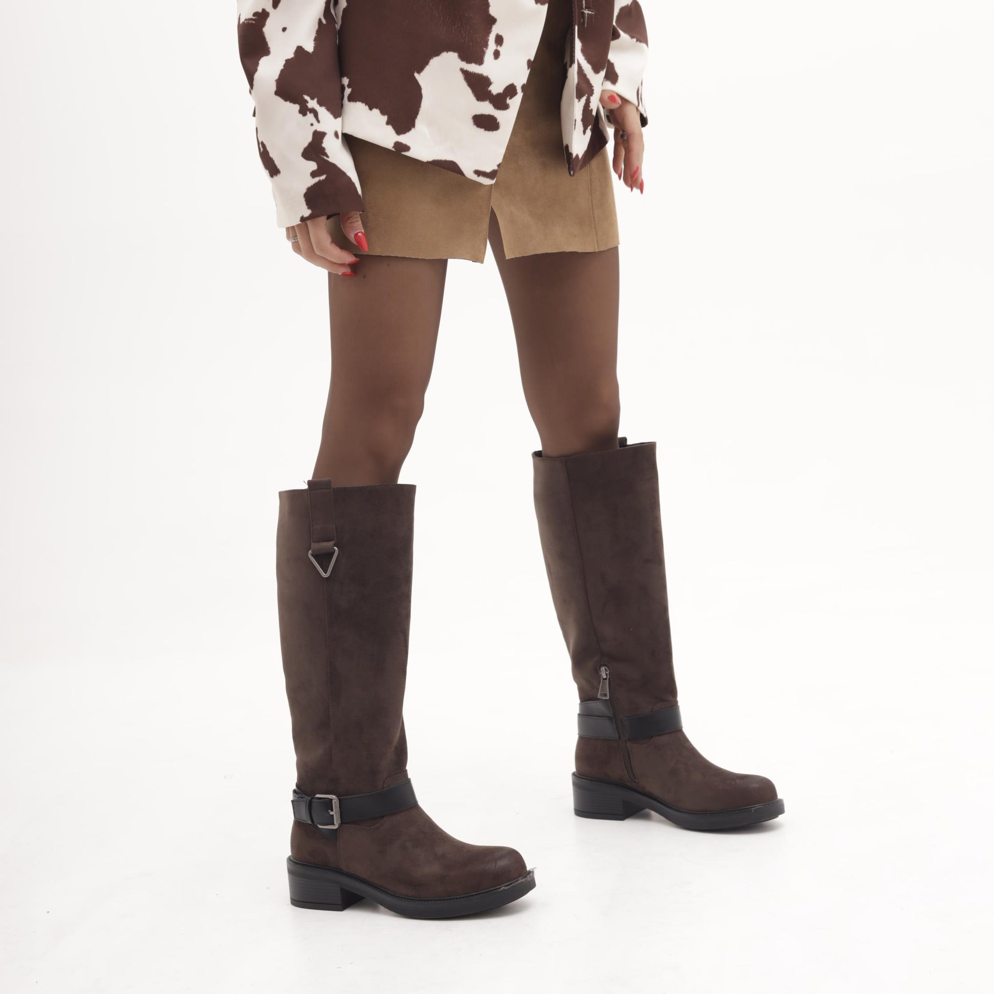 STIVALE BIKER CINTURINO TESTA DI MORO MP2743-2MFTM CHOCOLA