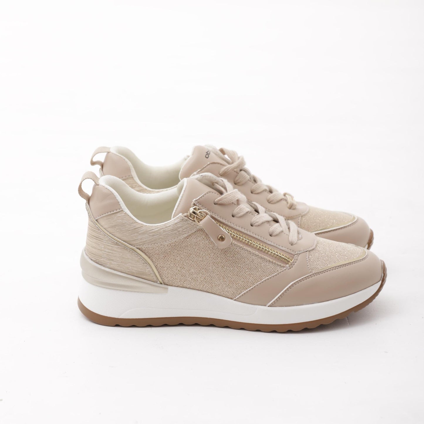 SNEAKERS SHINY ZIP NUDE 