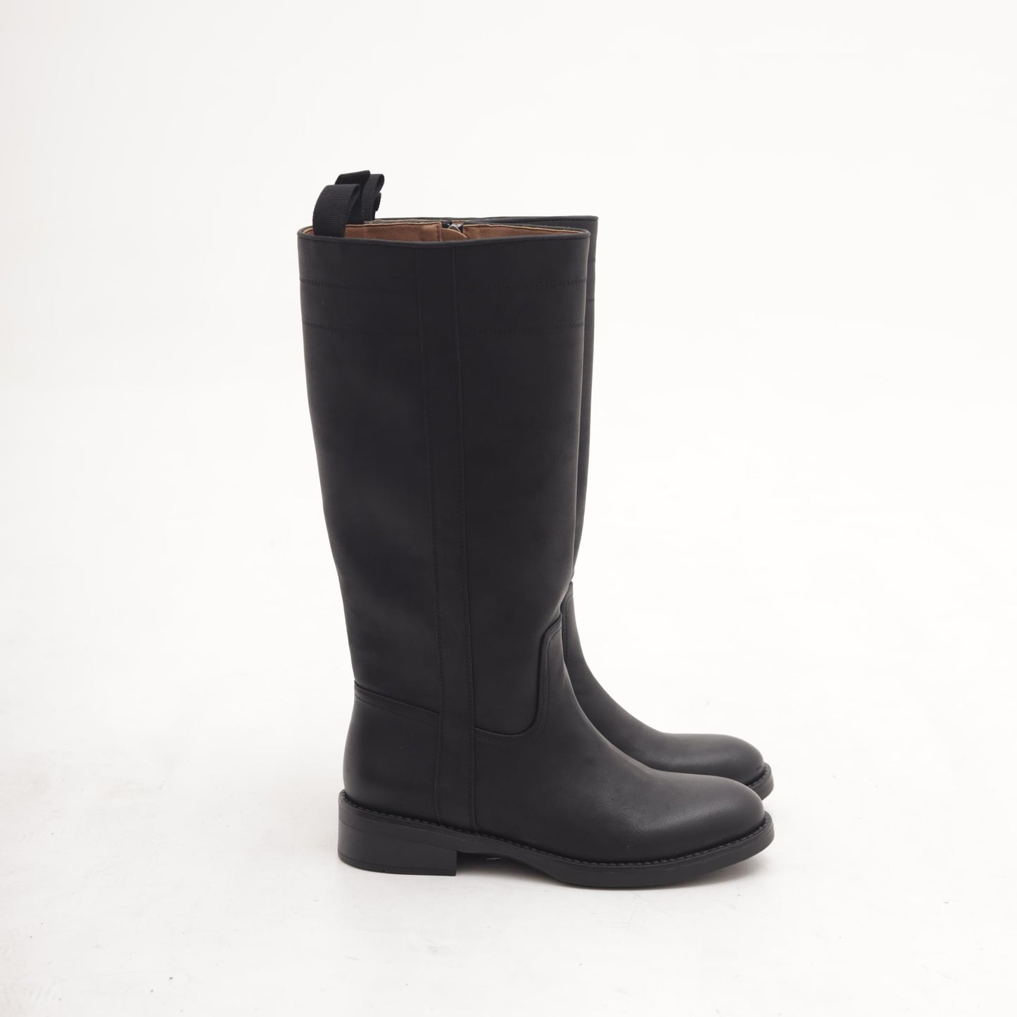 STIVALE ALTO BACCHETTE E ZIP NERO 