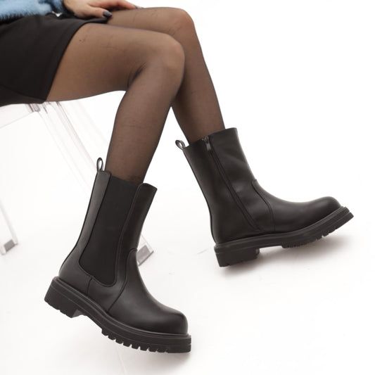 STIVALETTO ELASTICI ALTO NERO 