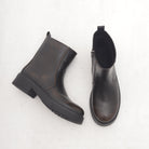 STIVALETTO BIKER BASSO LISCIO MARRONE 