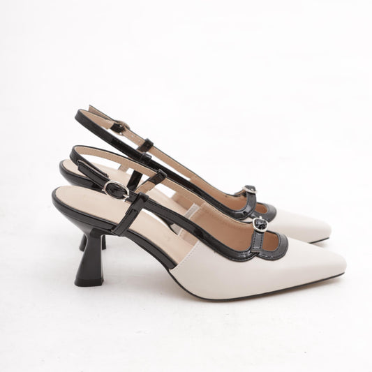 SLINGBACK ROCCHETTO BICOLORE PANNA 