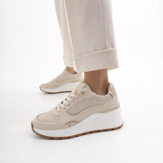 SNEAKERS ZEPPA SHINY BEIGE<BR/> 