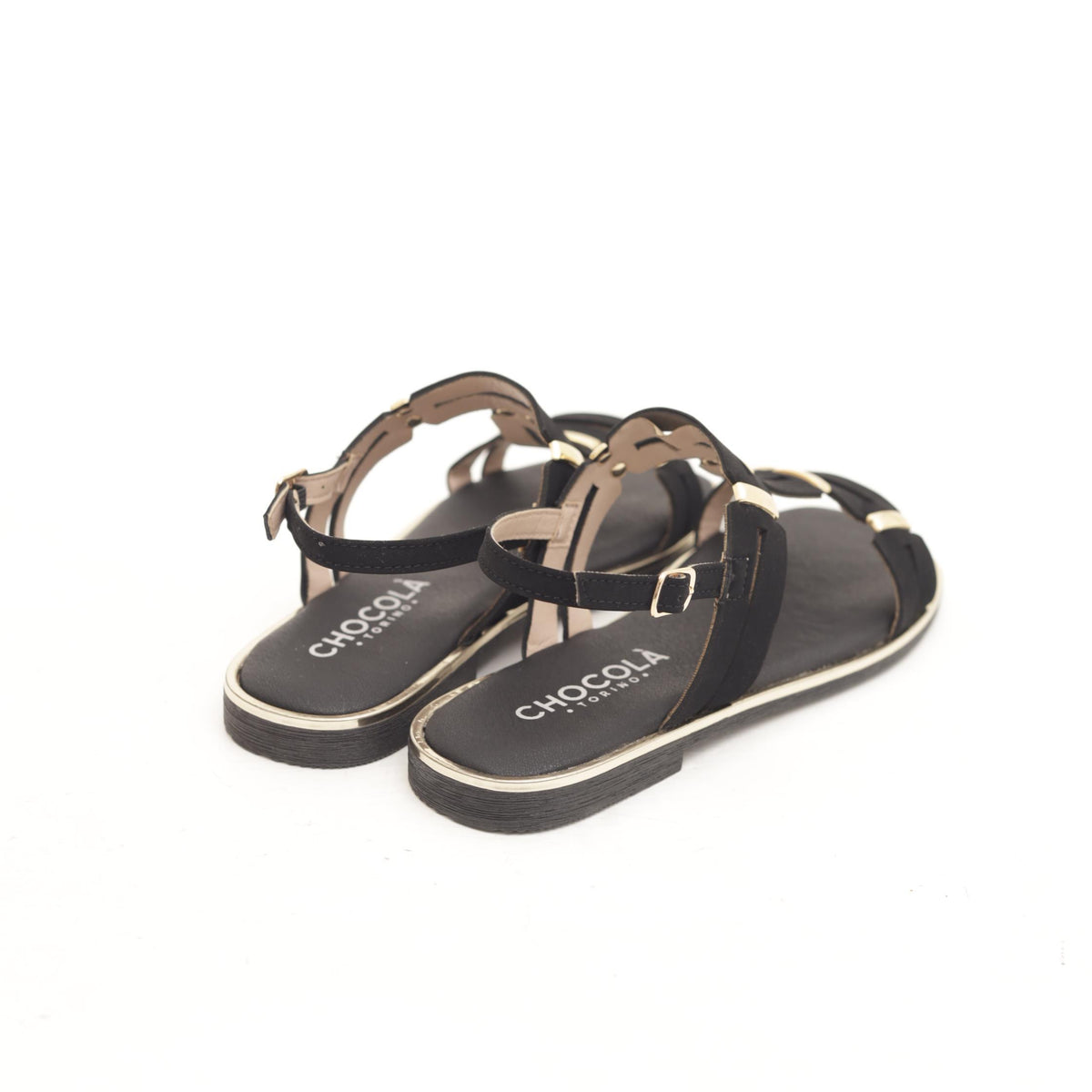 SANDALO FLAT GEOMETRIE NERO 