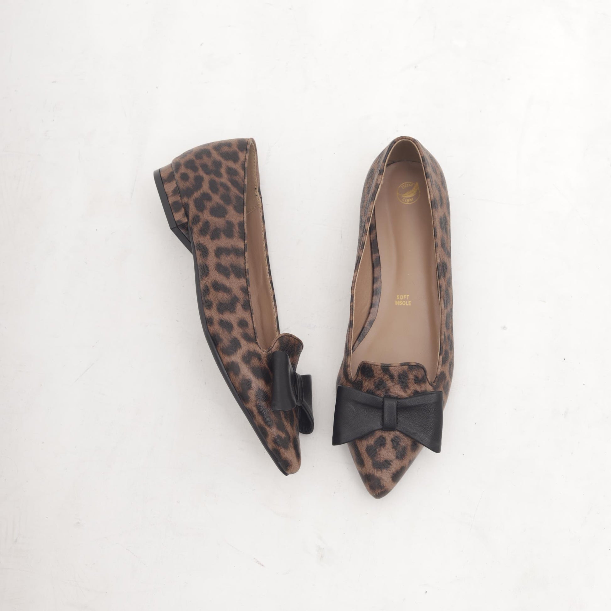 DECOLLETE FLAT FIOCCO LEOPARDO 