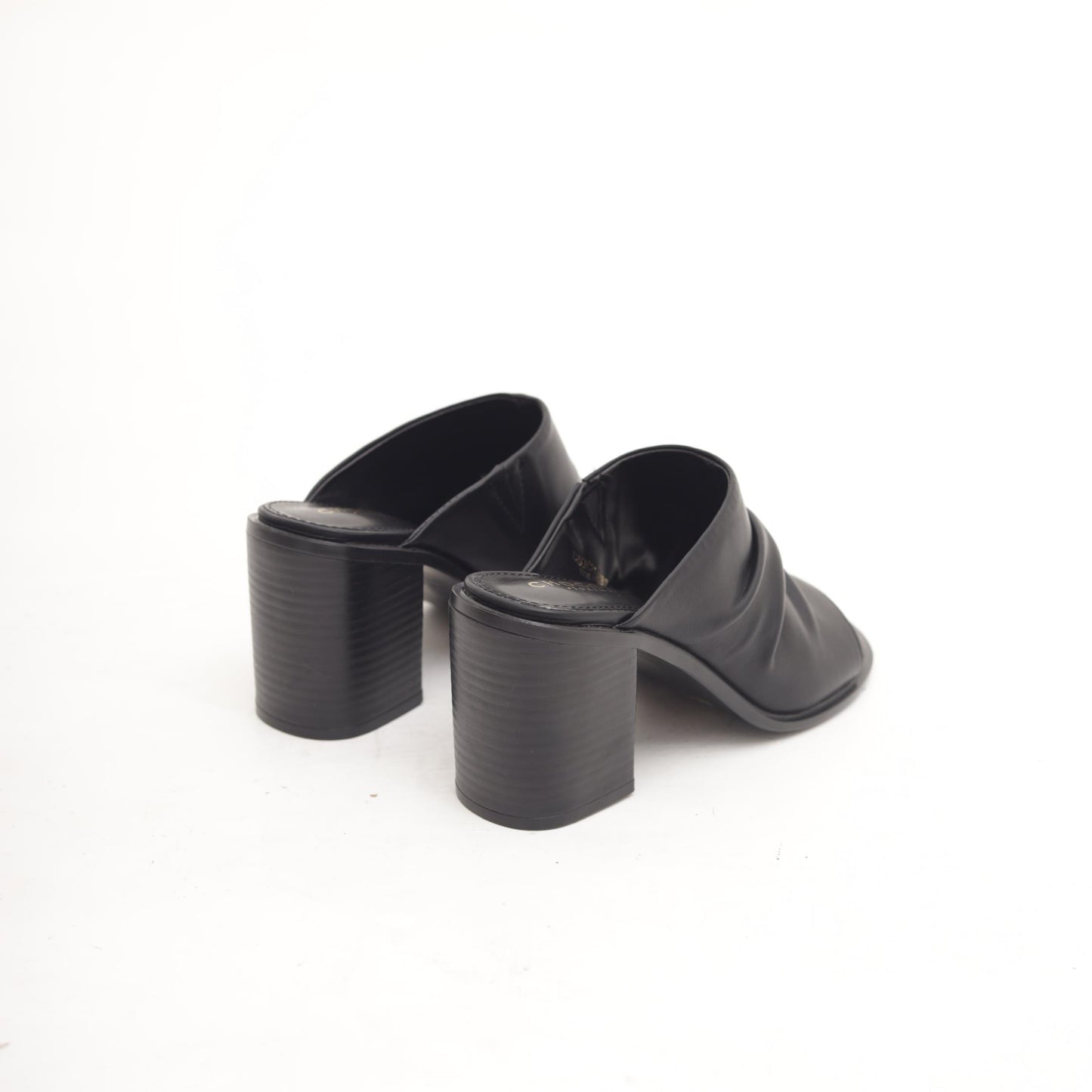 SANDALO FASCIA ARRICCIATO NERO 