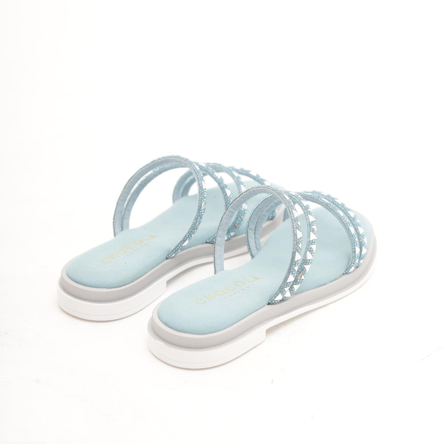SANDALO FASCETTE TRIANGLE CELESTE 