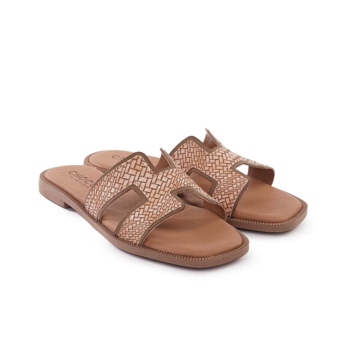 CIABATTINA H INTRECCIATO CUOIO<BR/><BR/><BR/> 