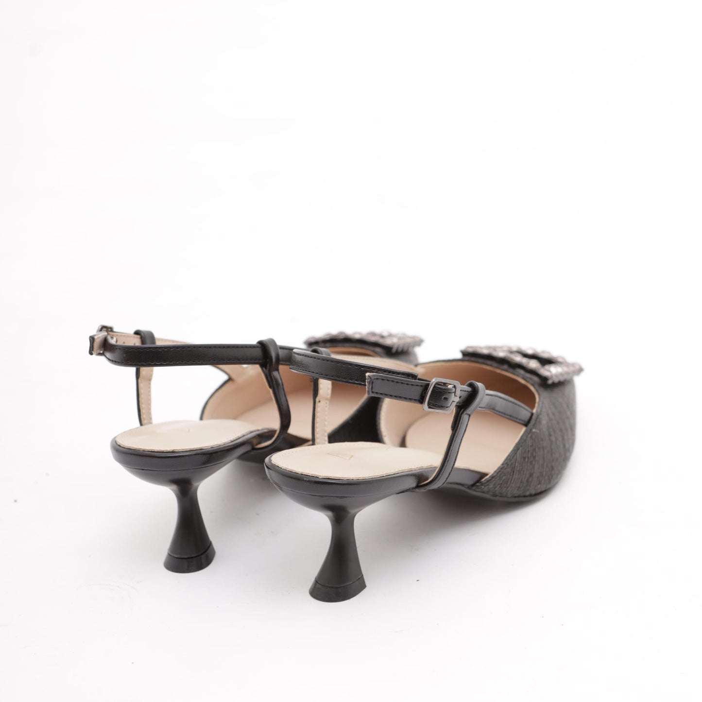 SLINGBACK CANVAS BASSA NERO 