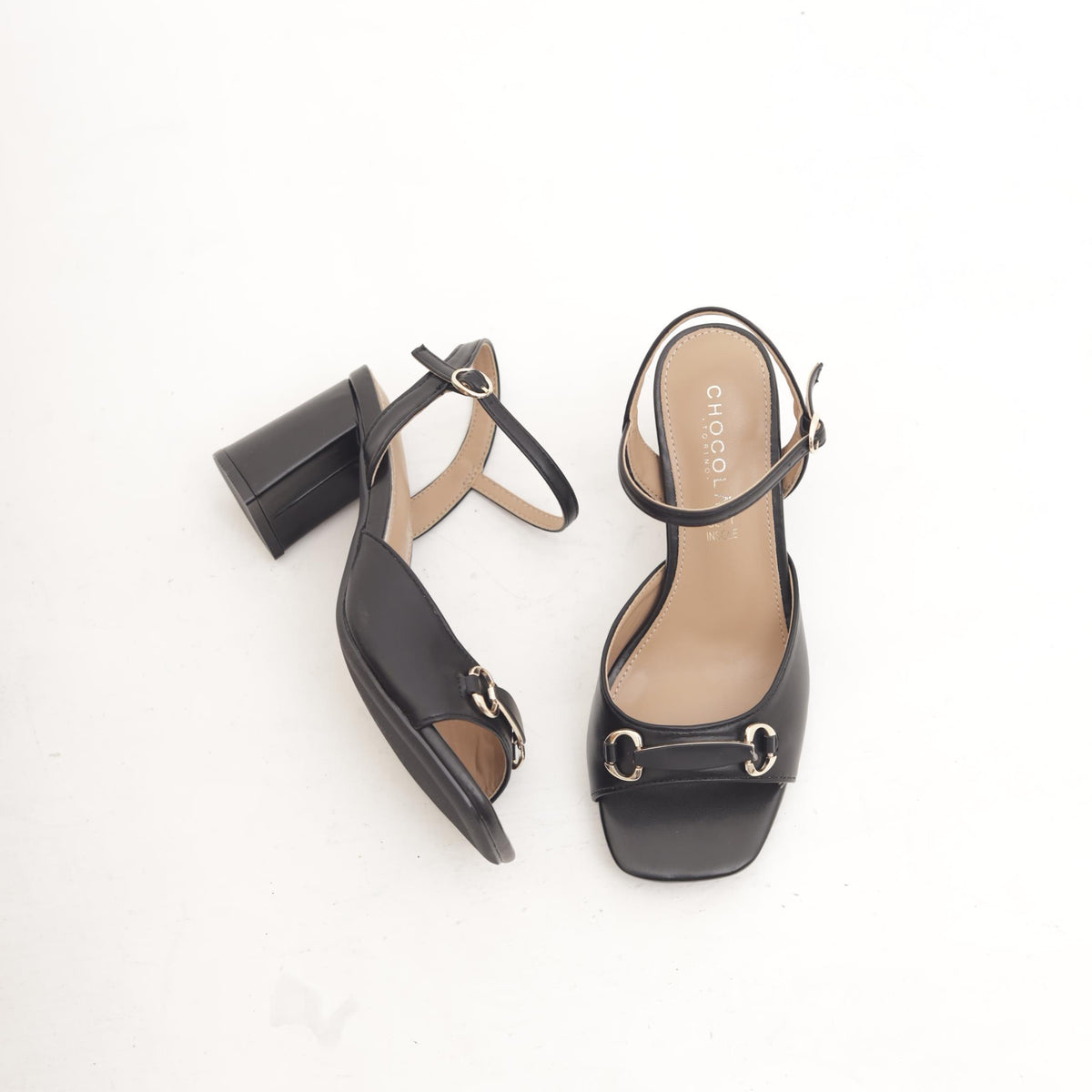 SANDALO MORSETTO TACCO NERO 