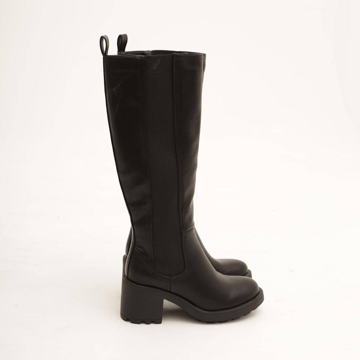 STIVALE TACCO ELASTICO E ZIP NERO 