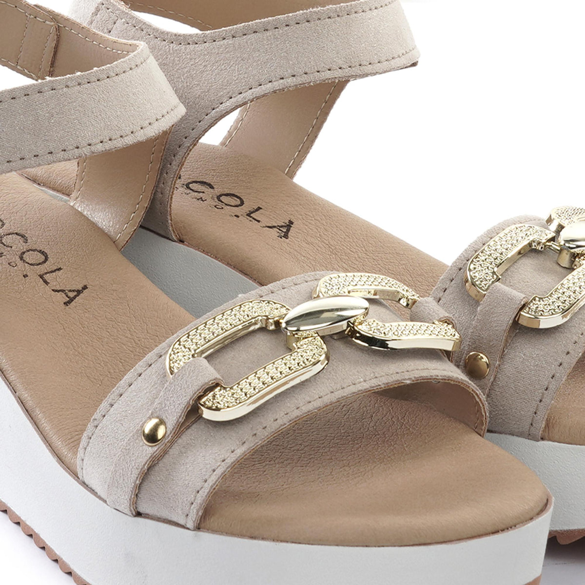 SANDALO  ZEPPA CATENA BEIGE<BR/> 