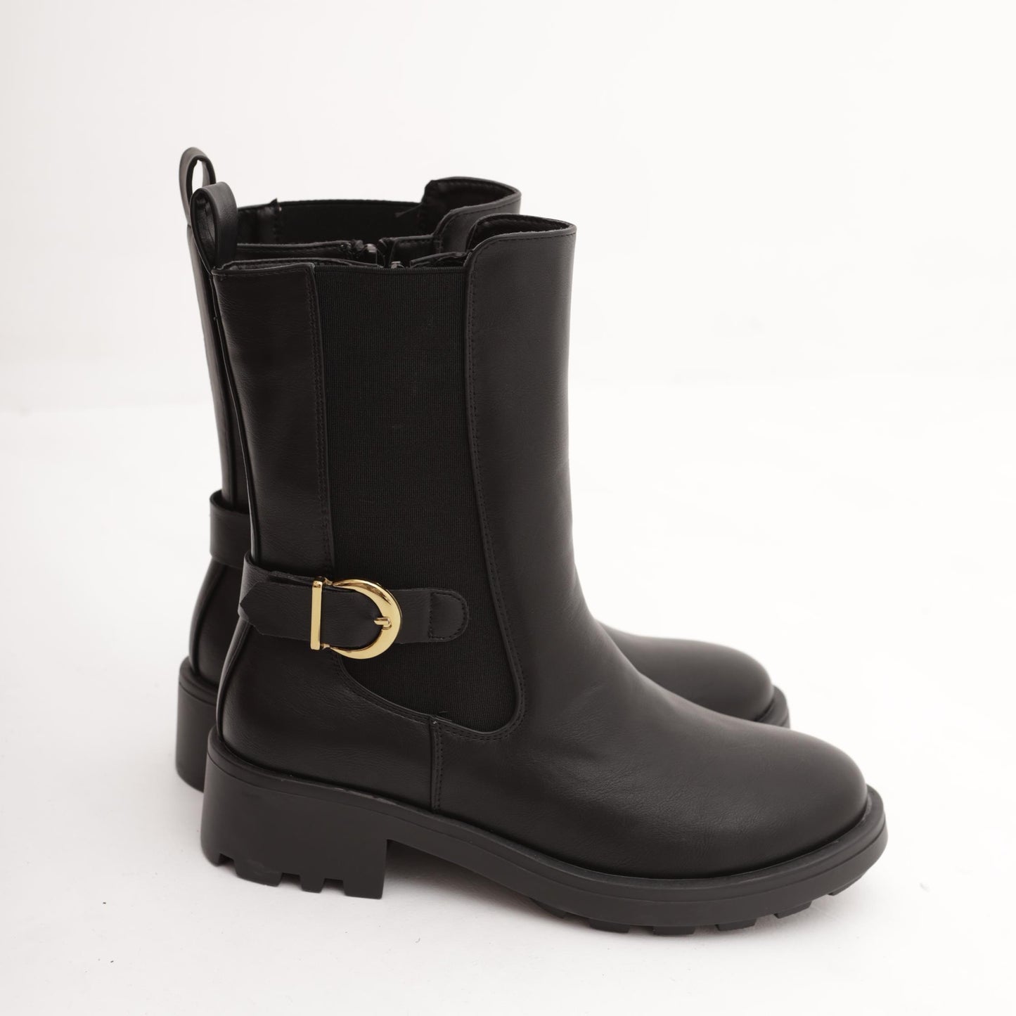 STIVALETTO ELASTICI FIBBIA NERO 