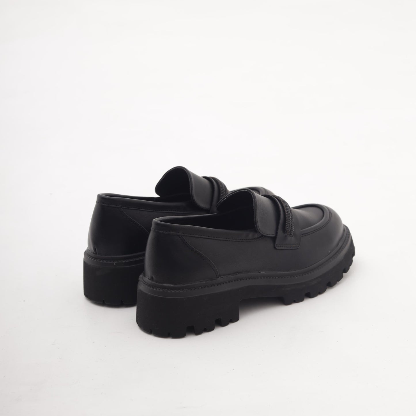 MOCASSINO SUOLA ALTA STRASS NERO 