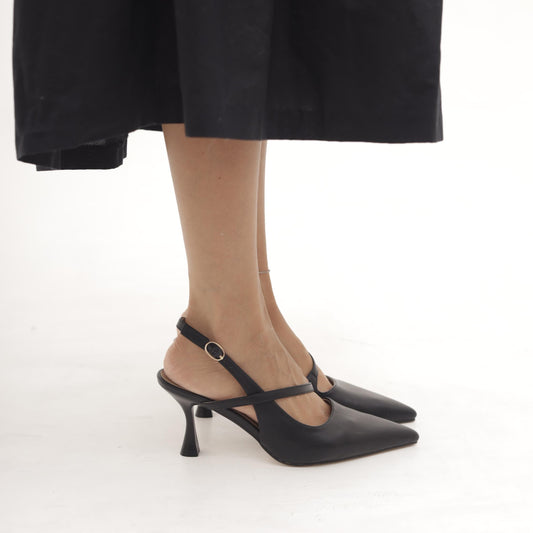 SLINGBACK INCROCIATA NERO 