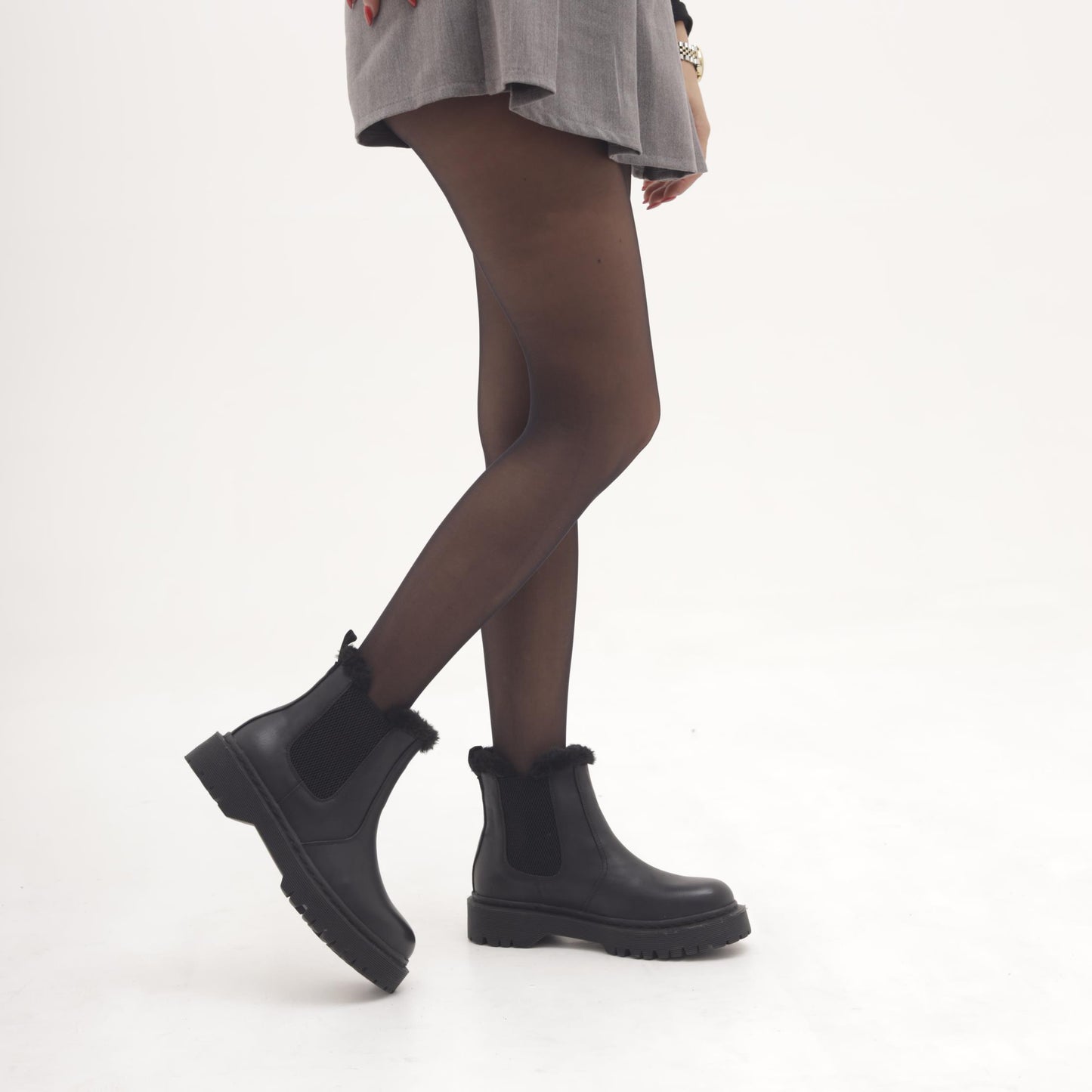 STIVALETTO CHELSEA BASSO FUR NERO 