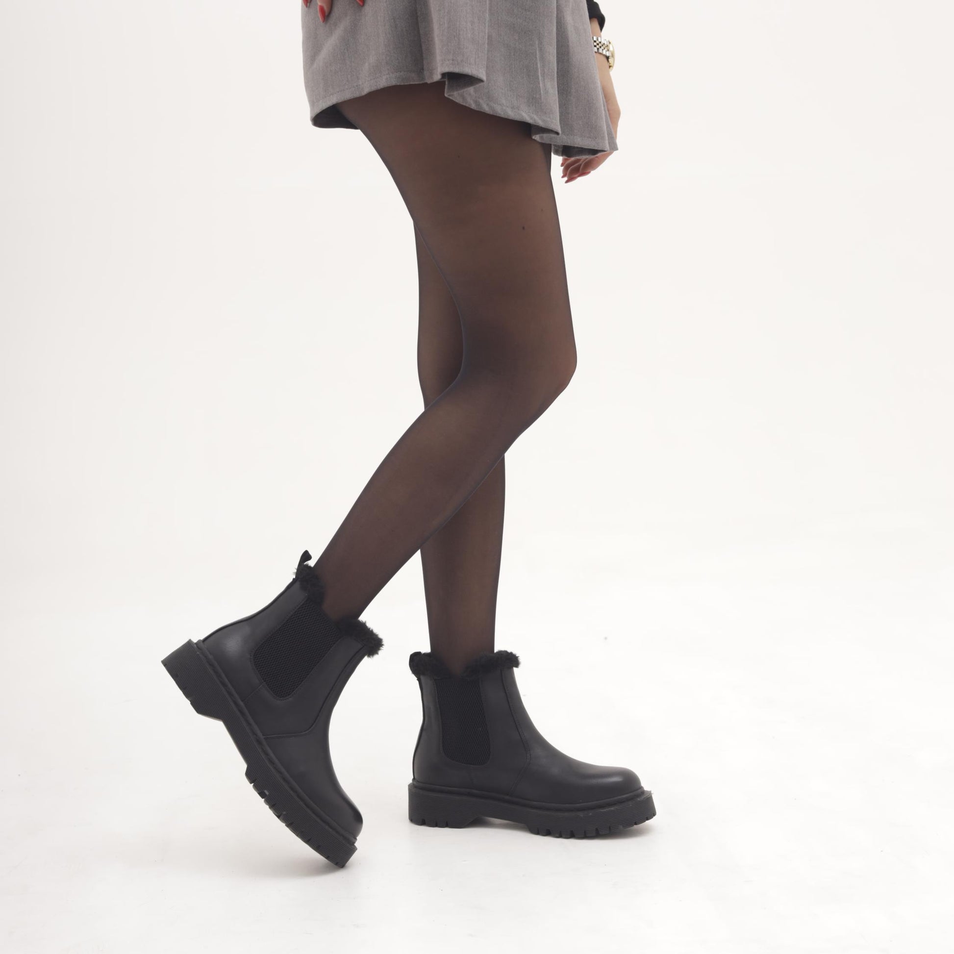 STIVALETTO CHELSEA BASSO FUR NERO 