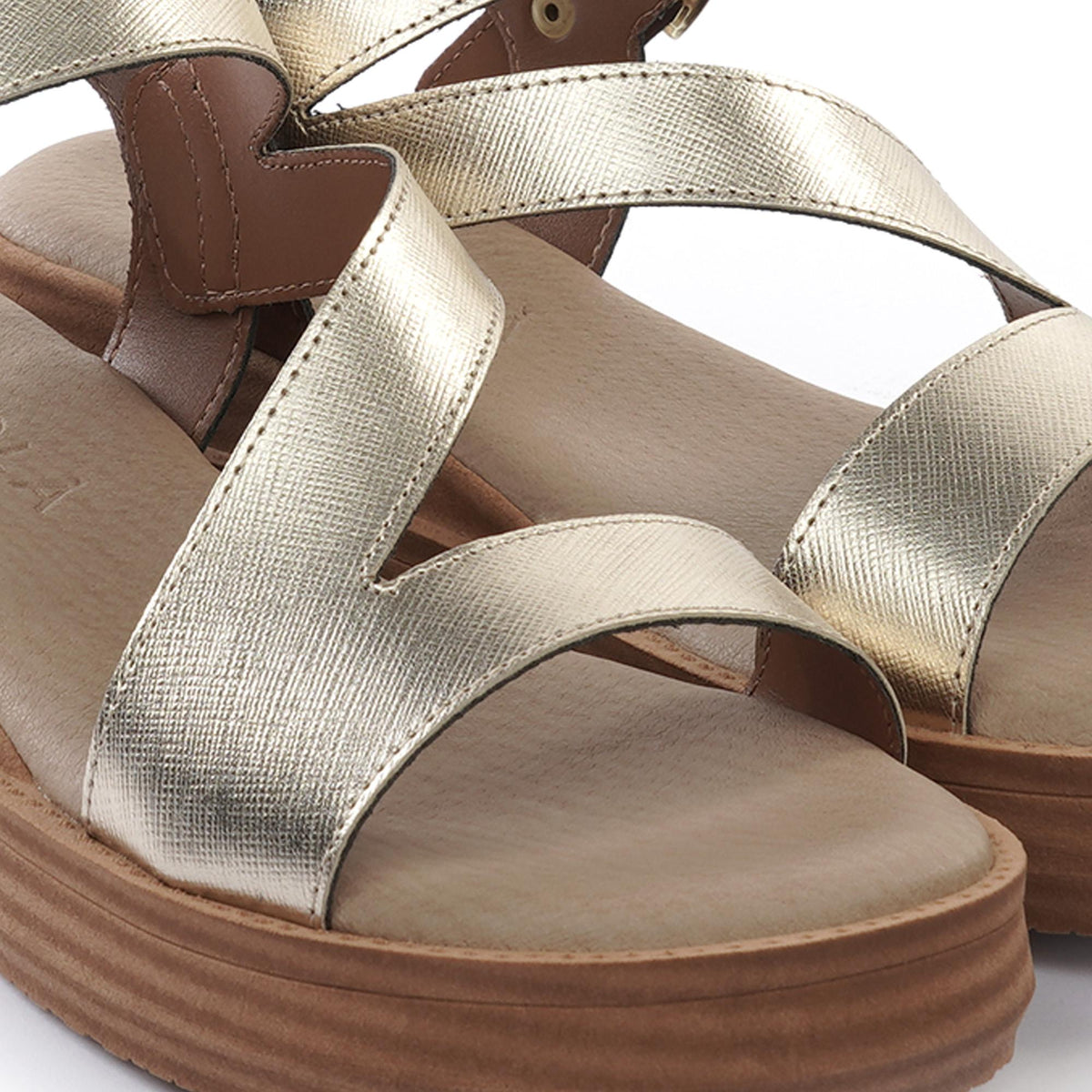 SANDALO ZEPPA FASCE Z PLATINO<BR/> 