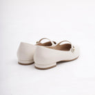 DECOLLETE' FLAT CINTURINO PANNA 