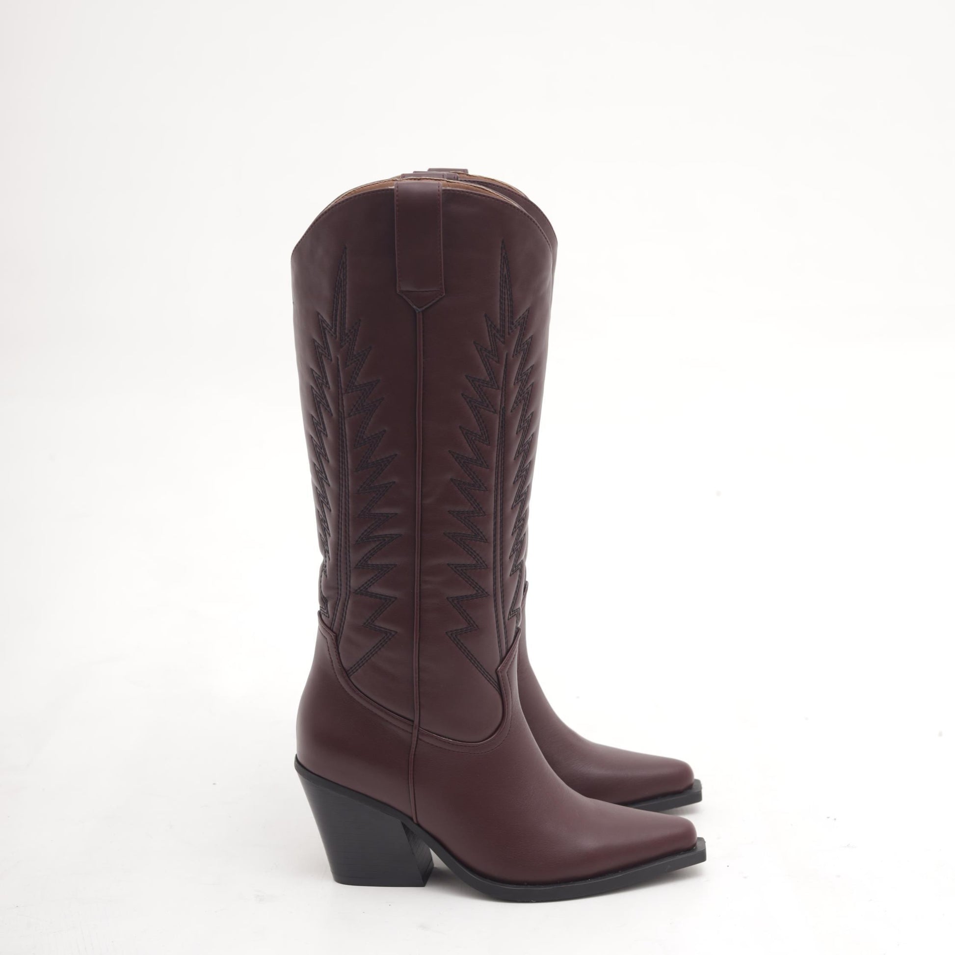 STIVALE TEXANO TACCO BORDEAUX 