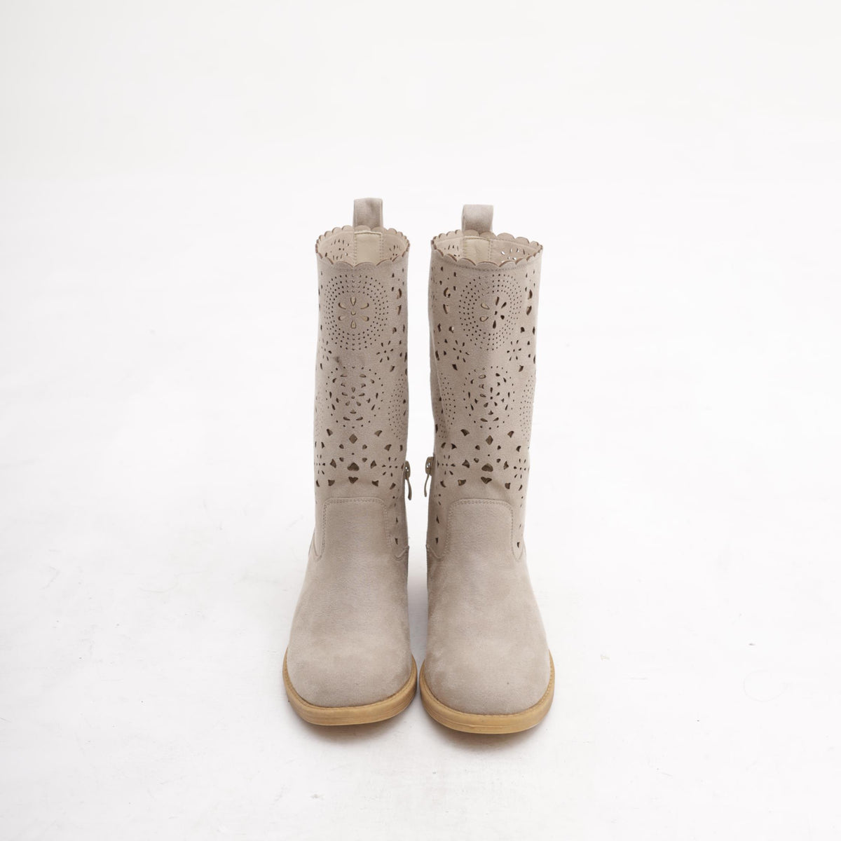STIVALETTI TRAFORATI BEIGE<BR/> 