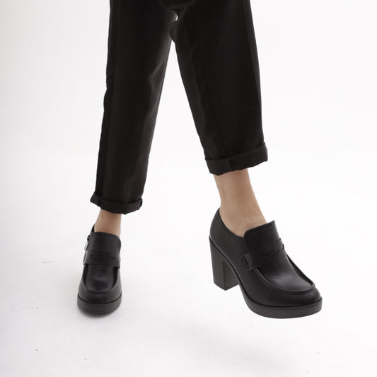 TRONCHETTO MOCASSINO TACCO NERO MP354-13PNE CHOCOLA